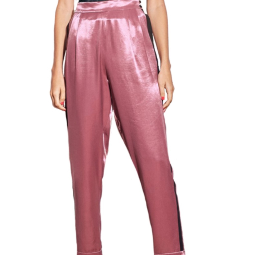 Fleur du Mal Shimmering Pink Satin Trousers
